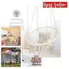 Bohemian Macrame Swing Chair with Hardware - Comfortable Indoor/Outdoor Use