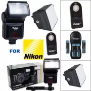 VIVITAR ZOOM FLASH + CHARGER + PRO HD DIFFUSER + REMOTE FOR NIKON D3400 D5600