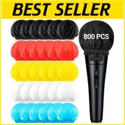 800 Pcs Disposable Microphone Covers, Individually Wrapped & Portable Multicolor
