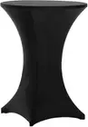 Tina's Polyester/Spandex Round Cocktail Table Cover Black 36" Long 30" Across