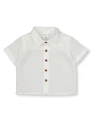 Baby Plain Linen Blend Shirt