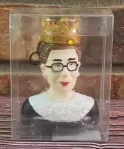 Ruth Bader Ginsburg Notorious RBG Glass Christmas Ornament Bust Gold Crown
