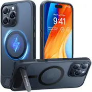 Torras iPhone 16 Pro Max (6.9") Pstand Case - Black MagSafe Compatible - Built-in Versatile Seamless Stand [X00FX1942]