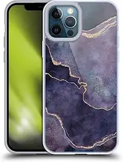 Head Case Designs Officially Licensed LebensArt Purple Mineral Marble Gel Case [Military Grade Protection] Compatible with Apple iPhone 12 Pro Max