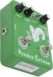 Guitar Effect Pedal Voodoo Octave Fuzz Adjustable Single True Bypass Instrument Accessory Green Metal