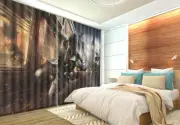 Masked Man Clench Fist 3D Curtains Blockout Photo Printing Curtains Drape Fabric