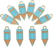 [Healeved] 10pcs Pencil Charms Alloy Bag Pendants Creative Keychain Accessories for Handbags Unique Teacher Chic Earring Charms for Crafting and Jewelry Making