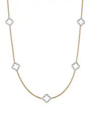 Bloomingdale's Fine Collection 14K Gold Diamond Clover Necklace, 18