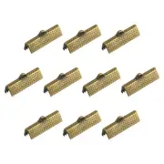 180Pcs Ribbon Crimp Clamp Ends 22mm Cord End Clasp for DIY Craft Bronze Tone