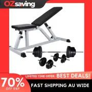 Workout bench adjustable weight set 60.5 kg steel black home gym 5346