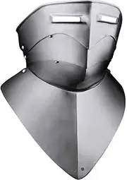 [Antique Medieval] 15th Century Gorget with Visor Historical Reenactment Silver, Silver, Medium