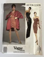 Vogue 2587 Sewing Pattern Size: 12-14-16 VICTOR COSTA Coat & Sleeveless Dress