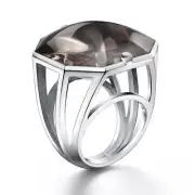 Baccarat Sterling Silver, Crystal Ring 2611893