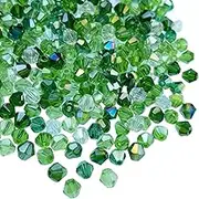 1000pcs Bicone Crystal Beads 4mm Mix Green AB Crystal Glass Beads Bulk Faceted Bicone Crystal Glass Beads for Necklace Bracelet Earrings DIY Jewelry Crafts Making Supplies(Green AB Mixed)