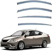 4Pcs Car Wind Deflectors for Nissan for V-Drive Sedan Mk2-N17 2019 2020 2021 2022 2023, Side Window Ventilated Visors Rain Deflector