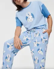NEW PETER ALEXANDER MENS BUNNY RABBIT TOP & JOGGER PANTS PJ SET XXL RRP$149.90
