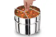 Hawkins Two-Dish Stainless Steel Set, Cooker Separator, Pressure Cooker Pots, Silver (SDS3)