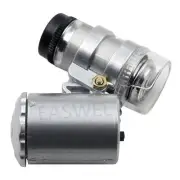 60x Handheld Mini Pocket Microscope Loupe Jeweler Magnifier With LED Light