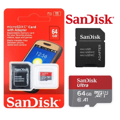 Micro SD Card SanDisk Ultra+Adapter 64GB Memory Card Class10 100MBs Phone