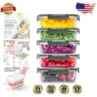 5-Piece Gray Meal Prep Containers with Airtight Lids - Microwave & Freezer Safe