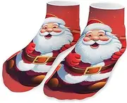 [QMNVBDS] Santa Claus Xmas Gifts Socks Ankle Length Socks Casual Short Socks for Women Men Low Cut Sports Socks Running Socks No Show Socks Ankle Socks Athletic Socks Workout Socks, Style, One Size