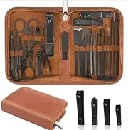 Cuticle Set Nail Clipper Set 26 in 1 Manicure Set Professional Nail Clipper Kit Stainless Steel Manicure Kit,Nail Care Tools with Luxurious Travel Case Care Tools