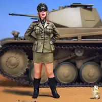 在飛比找樂天市場購物網優惠-樹脂模型1/35少女與戰車二戰萌美爾隆美爾GK白件F247