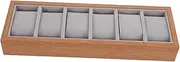 Ipetboom Wooden Slot Watch Organizer Tray Premium Display Case for Watches Bracelets Jewelry Dustproof Storage for Personal Corporate Use