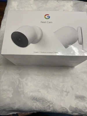 2 Pack - Google Nest Cam Indoor/Outdoor Surveillance Camera Snow