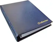 Collector Banknote Album with 15 Pages for Various Banknote Sizes - with Pages and White Dividers + Index - Blue