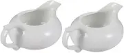 Hoement 2pcs Ceramic Sauce Boat for Latte Art Cup Restaurant Condiment Bowl Gravy Cup for Everyday Use