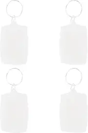 VENEKA 40Pcs Transparent Blank Insert Photo Picture Frame Key Ring Split Keychain