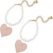 [Yardenfun] 1 Pair Chain Shoe Clips For High Heels - Artificial Pearl Non-slip Adjustable Strap Shoe Accessories For Formal Events And Professional Wear