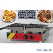 Waffle Machine Maker 8 Pieces 180 Degree Turnable Belgian Commercial 110V/220V
