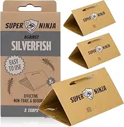 [Super Ninja] Silverfish Trap - 3 Pack - Ecological Silverfish Killer - Non-Toxic and Easy-to-Use - Highly Effective Up to 3 Months