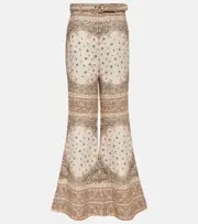 [Zimmermann] Zimmermann Printed high-rise linen wide-leg pants AU 14 multicoloured