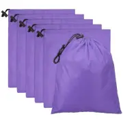 6pcs Drawstring Bag with Toggle 14 x 16 Inch Stuff Sack, Light Purple