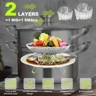 Vegetable Steamer Basket 2 Layer Veggie Steamer Basket Stainless Steel XK