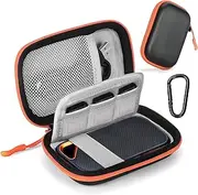 Hard Case for SanDisk Extreme Pro/SanDisk Extreme Portable External SSD 500GB 1TB 2TB 4TB 8TB, Travel Case for External Solid State Drive USB Cable, Protective Cover Storage Bag Fit Memory Card SD