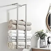Towel Racks for Bathroom, Towel Holder for Bathroom Wall, 304 Stainless Steel Towel Rack Wall Mounted for Storing Towels, Robes, Bathroom Towel Rack with Hooks, Pro