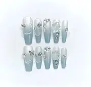Handmade Fake Nails Push-On Design Medium Coffin Full Coverage Manicure Wearable Manicure