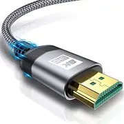 HDMI Cable 8K 7.5M [8K@60hz, 4K@144Hz],Sweguard HDMI 8K HDMI 2.1 Cable Ultra High Speed Braided Cord 48Gpbs Dynamic HDR eARC Dolby Compatible with MacBook Roku TV PS5 PS4 Xbox Projector Laptop Blu-ray
