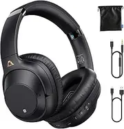 Bluetooth 5.2 Hybrid Active Noise Cancelling Headphones for Airplane Travel, 90H Playtime Wired and Wireless Over Ear ANC Headset for Adults, Android, Home Office