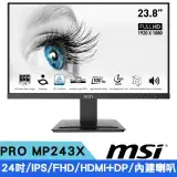 在飛比找遠傳friDay購物精選優惠-MSI 微星 24吋 PRO MP243X IPS護眼商務螢