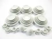Dollhouse Miniature White 38 Ceramic Cup Scallop Saucer Plate Dish Teapot 2268