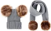 [Generic] Hat Gloves Scarf Set Girls Knitted Wool Hat Scarf Set Scarf Gloves Hat Set