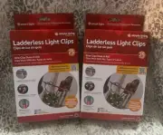 2 Packs Simple Living Party Christmas Ladderless Gutter Shingle Light Clips NEW