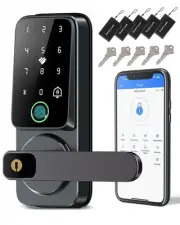 Keyless Entry Door Lock with Handle – Keypad Electronic Lock, Touchscreen, Au...
