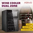 ADIVO 24 Bottle Dual Zone Wine Cooler Fridge Compressor Cellar Chiller Black