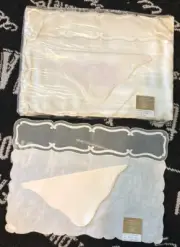 New SET of 8 Vtg MADERIA "Wedding Band" PLACEMATS White ORGANDY Applique NAPKINS